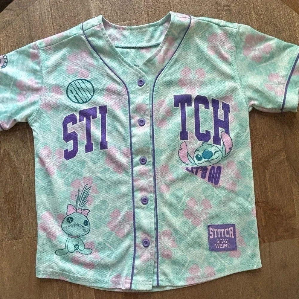 Disney Girl  Lilo & Stitch Baseball Jersey S Small (4-6)